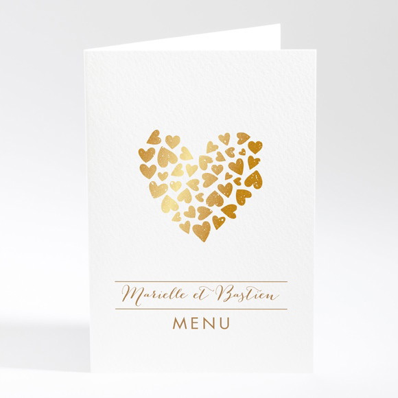 Menu mariage Coeur doré réf.N401527