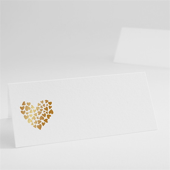 Marque-place mariage coeur doré