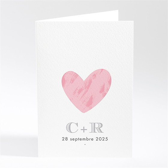 Menu mariage coeur et initiales