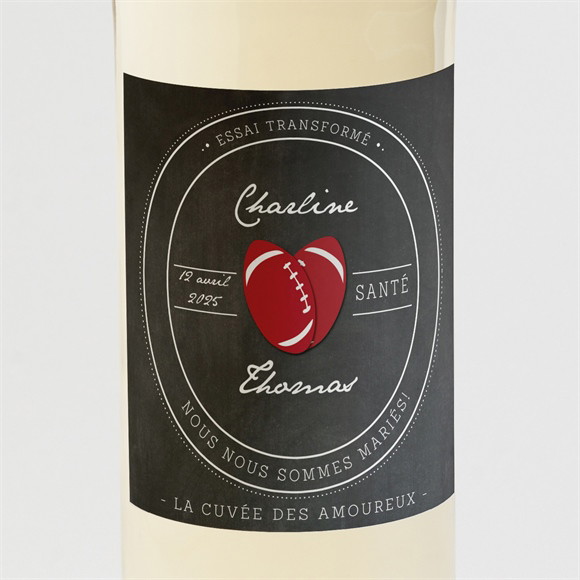 Etiquette de bouteille mariage Essai transformé ! réf.N300639