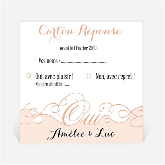 Carton réponse mariage Joli Retro vintage réf.N300651