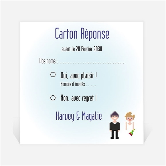 Carton réponse mariage Le gâteau des mariés réf.N300654