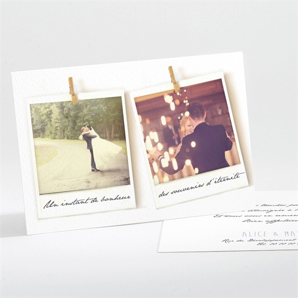 Remerciement mariage Photo polaroid réf.N11166