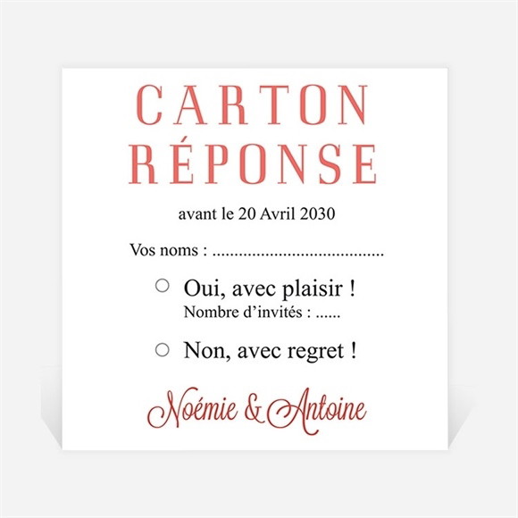 Carton réponse mariage Nous réf.N300660