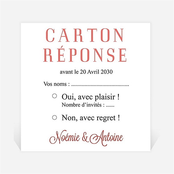 Carton réponse mariage nous