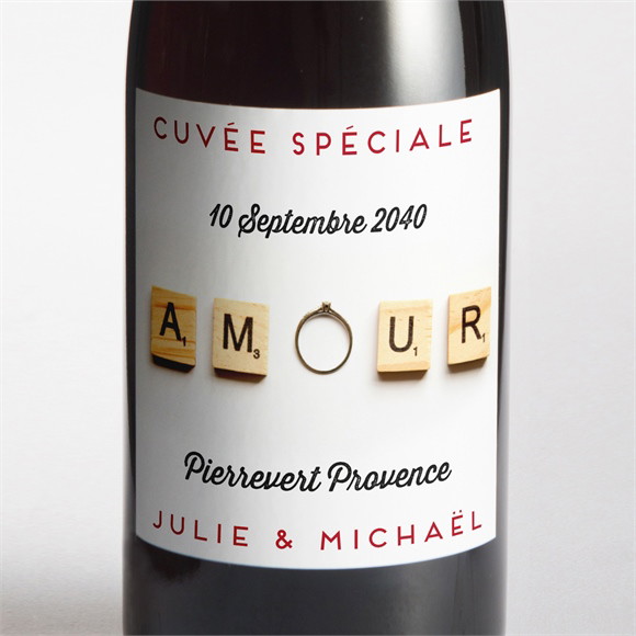 Etiquette de bouteille mariage Jeux vintage réf.N300664