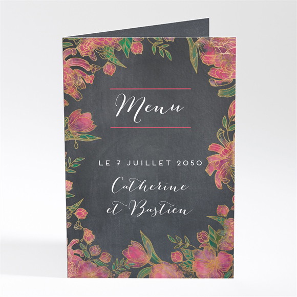 Menu mariage Ardoise romantique réf.N401539