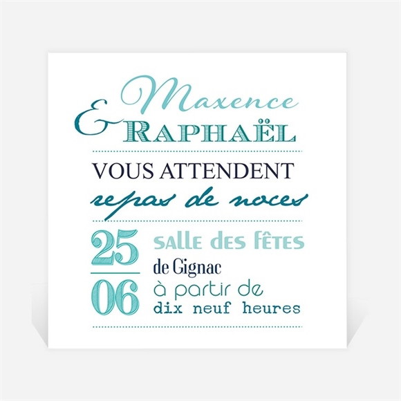 Carton d'invitation mariage Jeu de typographies réf.N300674