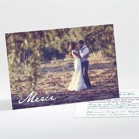 Remerciement mariage jeu de typographies