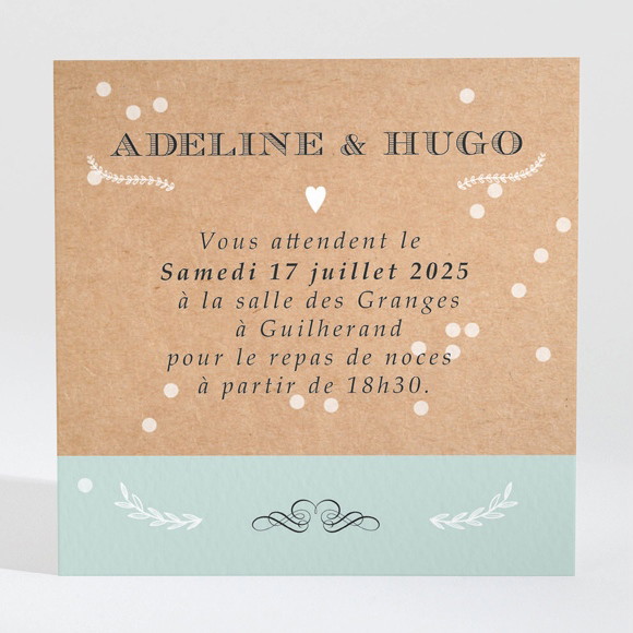 Carton d'invitation mariage Petite cocotte réf.N300680