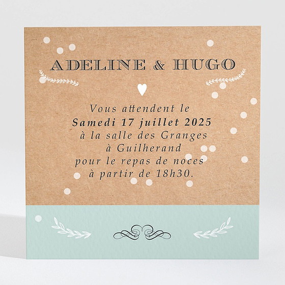 Carton d'invitation mariage petite cocotte