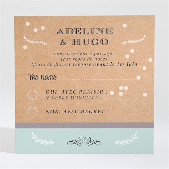 Carton réponse mariage Petite cocotte réf.N300681