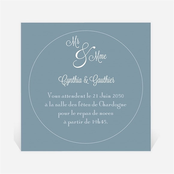 Carton d'invitation mariage Mr & Mme réf.N300683