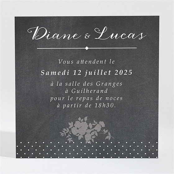 Carton d'invitation mariage retro original