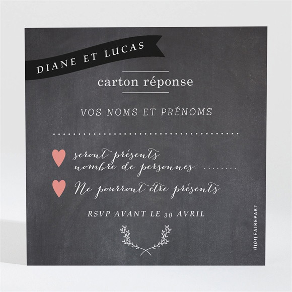 Carton réponse mariage Retro original réf.N300687