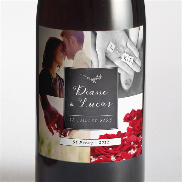 Etiquette de bouteille mariage Retro original réf.N300688