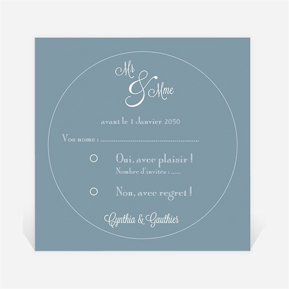 Carton réponse mariage Mr & Mme réf.N300684