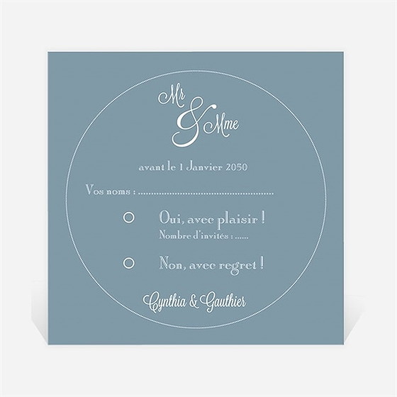 Carton réponse mariage mr & mme