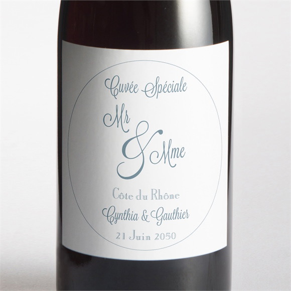 Etiquette de bouteille mariage Mr & Mme réf.N300685