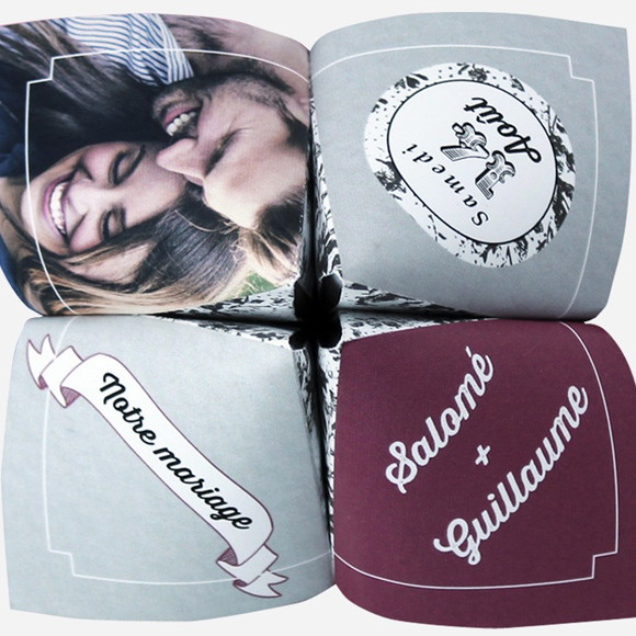 Faire-part mariage Gris et violet photo réf.N33003