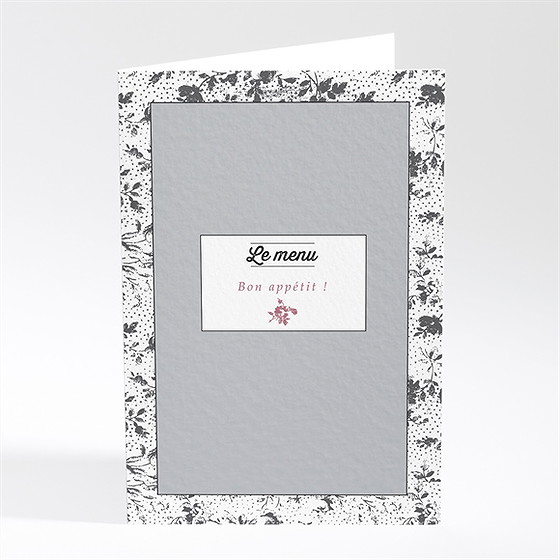 Menu mariage gris et violet photo