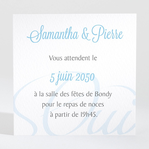 Carton d'invitation mariage L'union réf.N300677