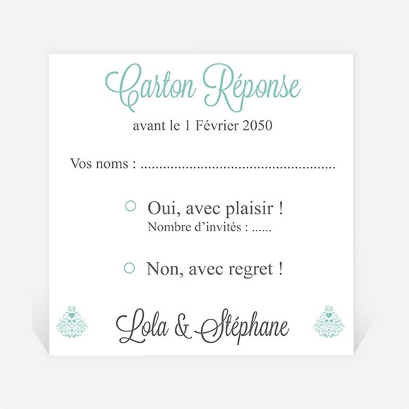 Carton réponse mariage Pour une annonce originale réf.N300693