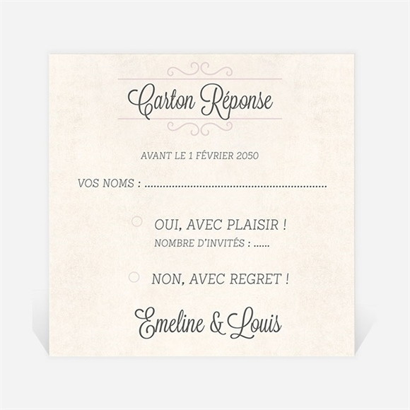 Carton réponse mariage Multi facettes réf.N300702