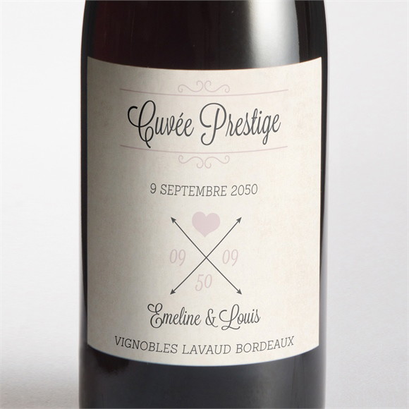 Etiquette de bouteille mariage Multi facettes réf.N300703