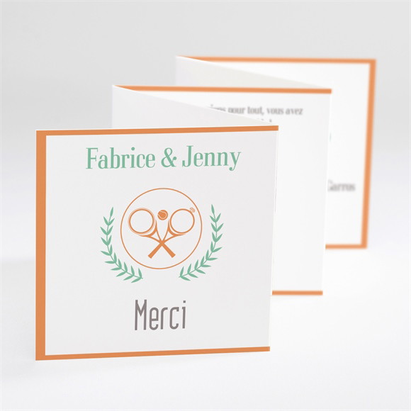 Remerciement mariage Note partie de Tennis réf.N80071