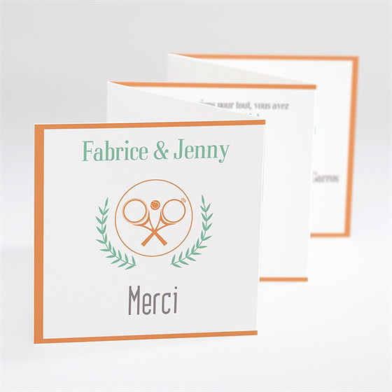 Remerciement mariage note partie de tennis