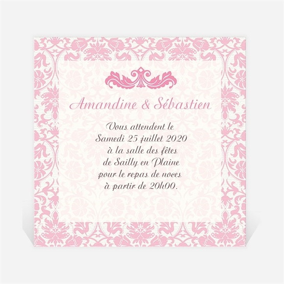 Carton d'invitation mariage Motifs baroques réf.N300710