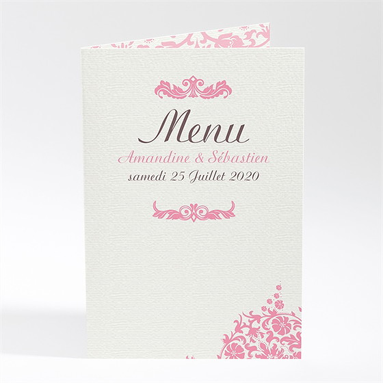 Menu mariage motifs baroques