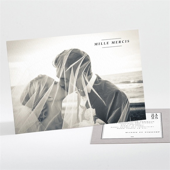 Remerciement mariage Gravure originale tendance réf.N11174