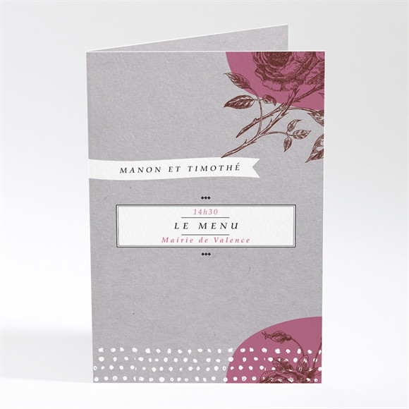 Menu mariage Gravure originale tendance réf.N401556