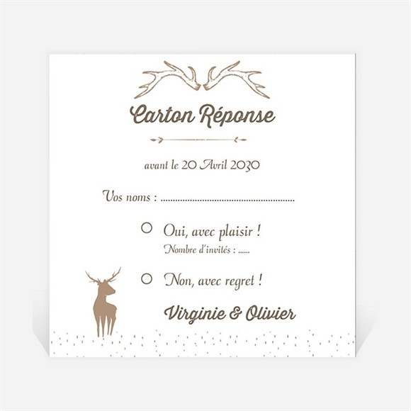 Carton réponse mariage Le Cerf réf.N300720