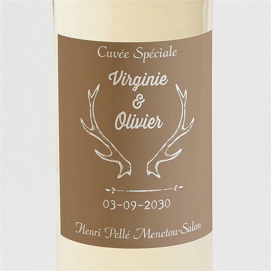 Etiquette de bouteille mariage le cerf