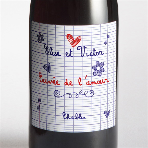 Etiquette de bouteille mariage Les écoliers réf.N300727