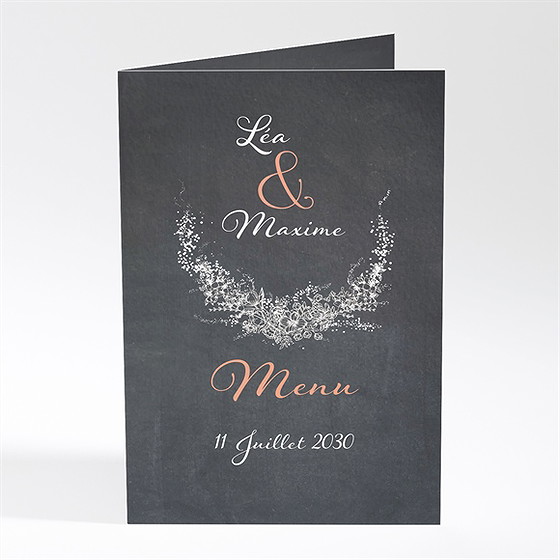 Menu mariage ardoise ronde