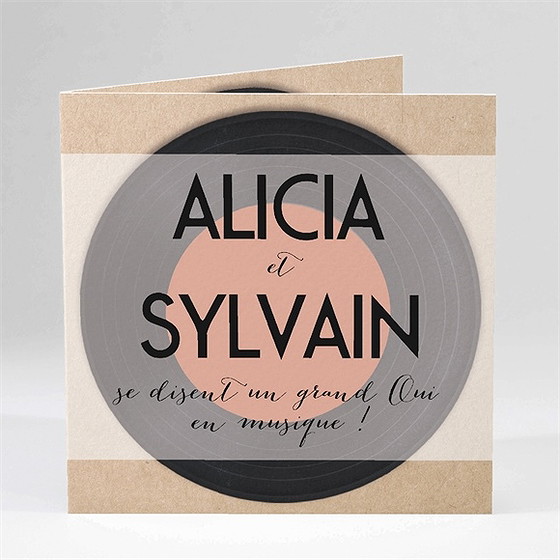 Faire-part mariage notre mélodie