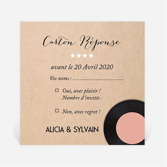 Carton réponse mariage Notre Mélodie réf.N300732