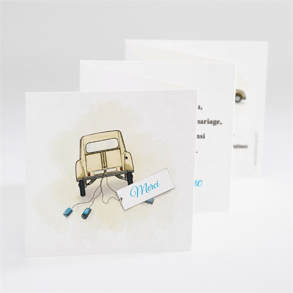 Remerciement mariage La 2Cv du Bonheur réf.N80079