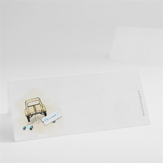 Marque-place mariage la 2cv du bonheur