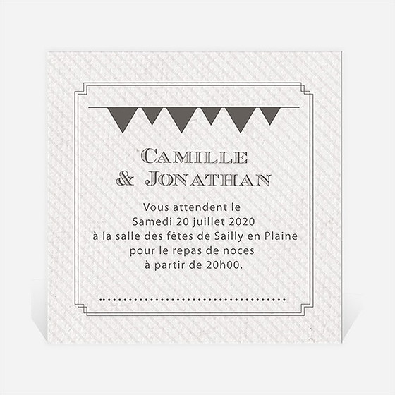 Carton d'invitation mariage photo couleurs vintage