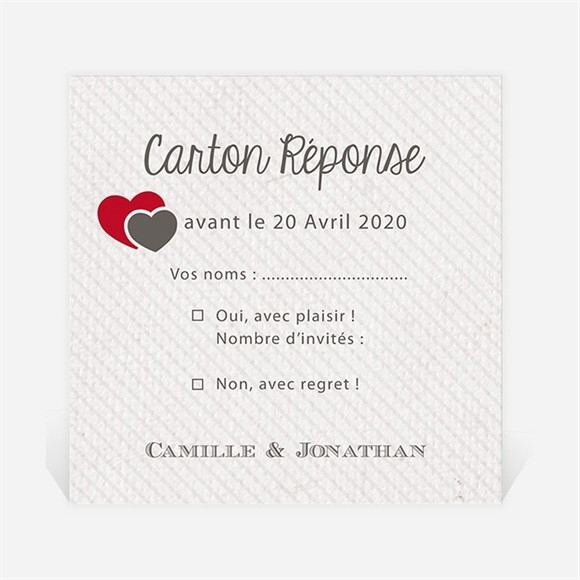 Carton réponse mariage Photo couleurs vintage réf.N300747