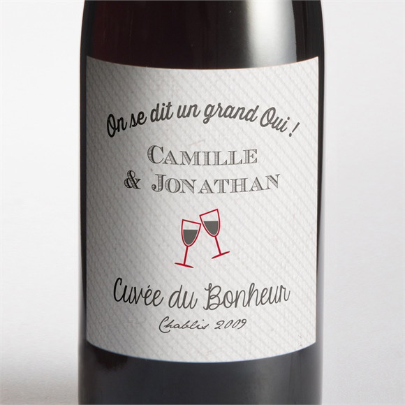 Etiquette de bouteille mariage Photo couleurs vintage réf.N300748