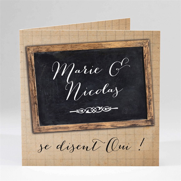 Faire-part mariage A la craie A jamais réf.N45128