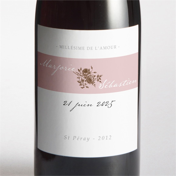 Etiquette de bouteille mariage Annonce classique réf.N300769