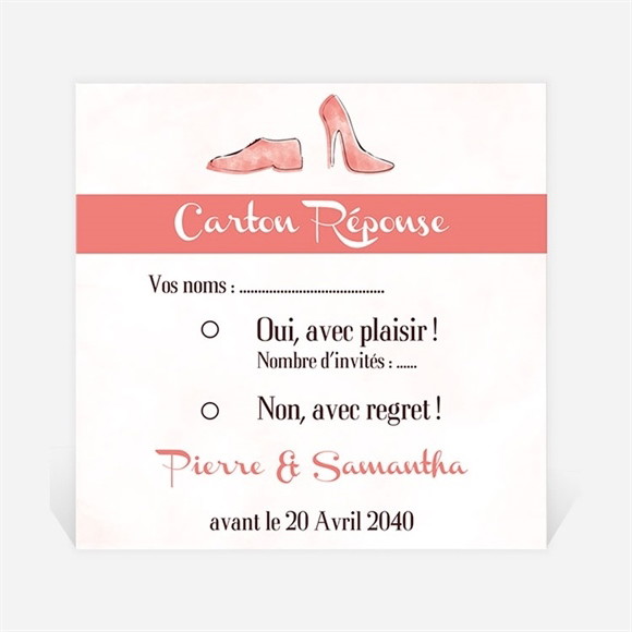 Carton réponse mariage Elle & Lui réf.N300774