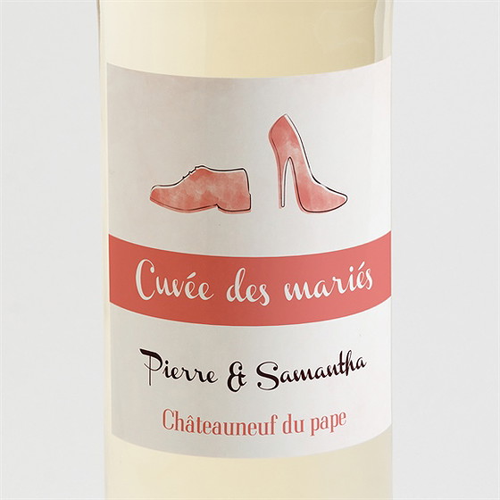 Etiquette de bouteille mariage elle & lui